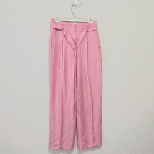 Sally LaPointe Pink Wide Leg Trousers Size 6